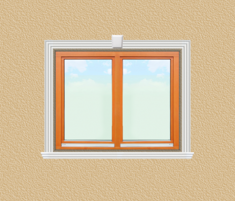 ED15 ablak díszítése egyféle polisztirol díszléccel